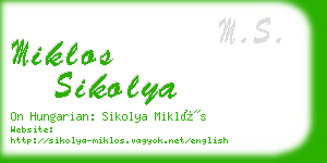 miklos sikolya business card